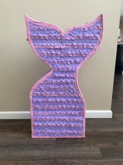 Mermaid Tail Piñata w/ birthday banner