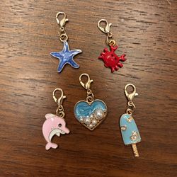 Set 5 New Shoe/bag/zipper Charms Beach Vibes
