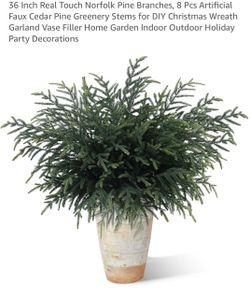 NEW Artificial Norfolk Pine Branches 8-Pack