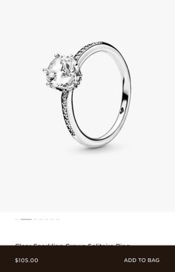 Solitaire Crown Pandora Ring