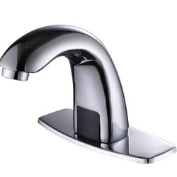Charmingwater Touchless Bathroom Sink Faucet, Motion Automatic Sensor Faucet with Hole Cover Plate, Chrome 