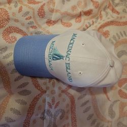 Mackinac Island Blue and White Cap