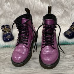 Dr Martens Little Girls Pink Size US 13 Lace Up 1460 Glitter Boots