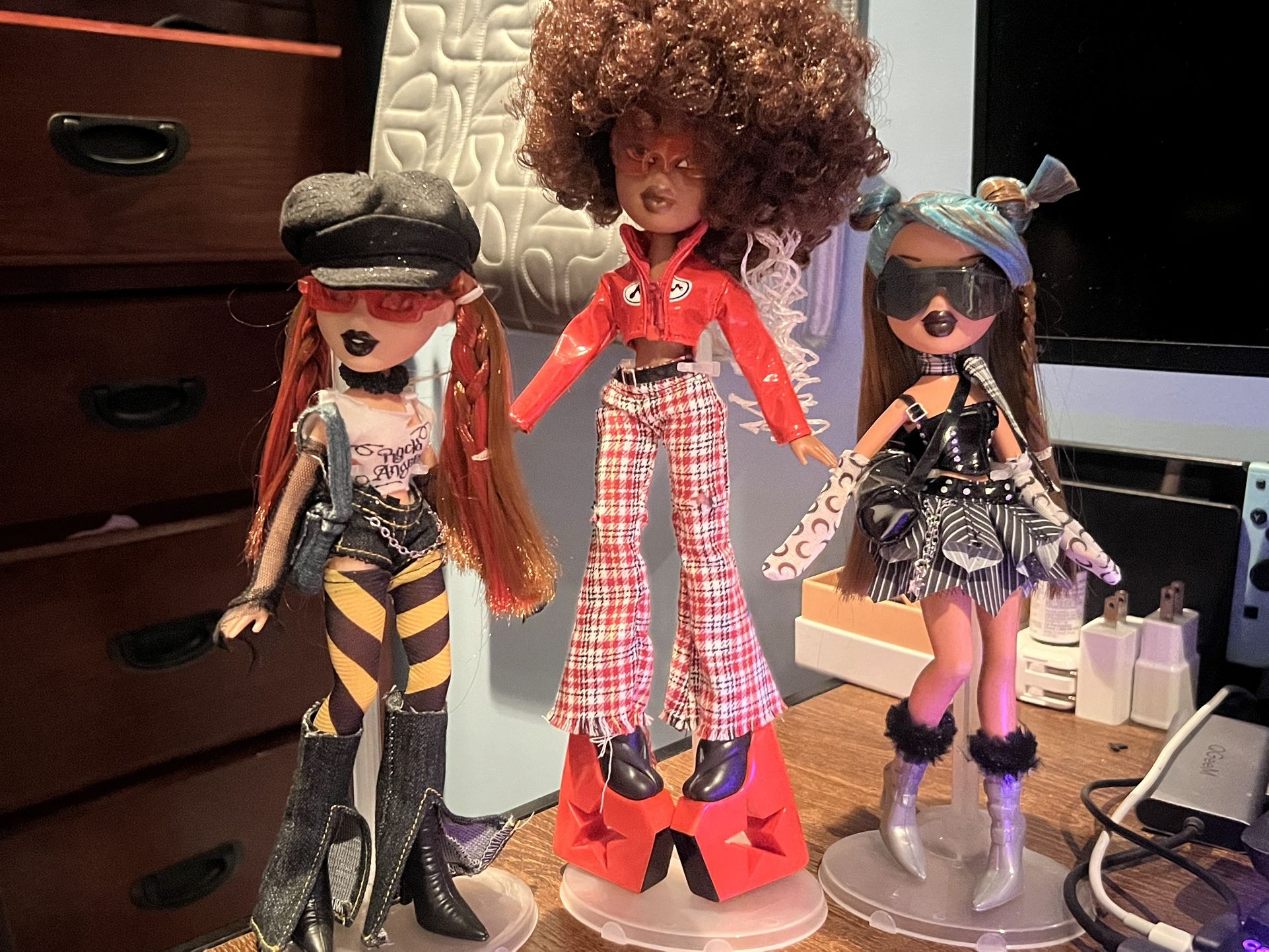 Pretty N Punk Bratz Dolls Meygan , Sasha And Yasmin