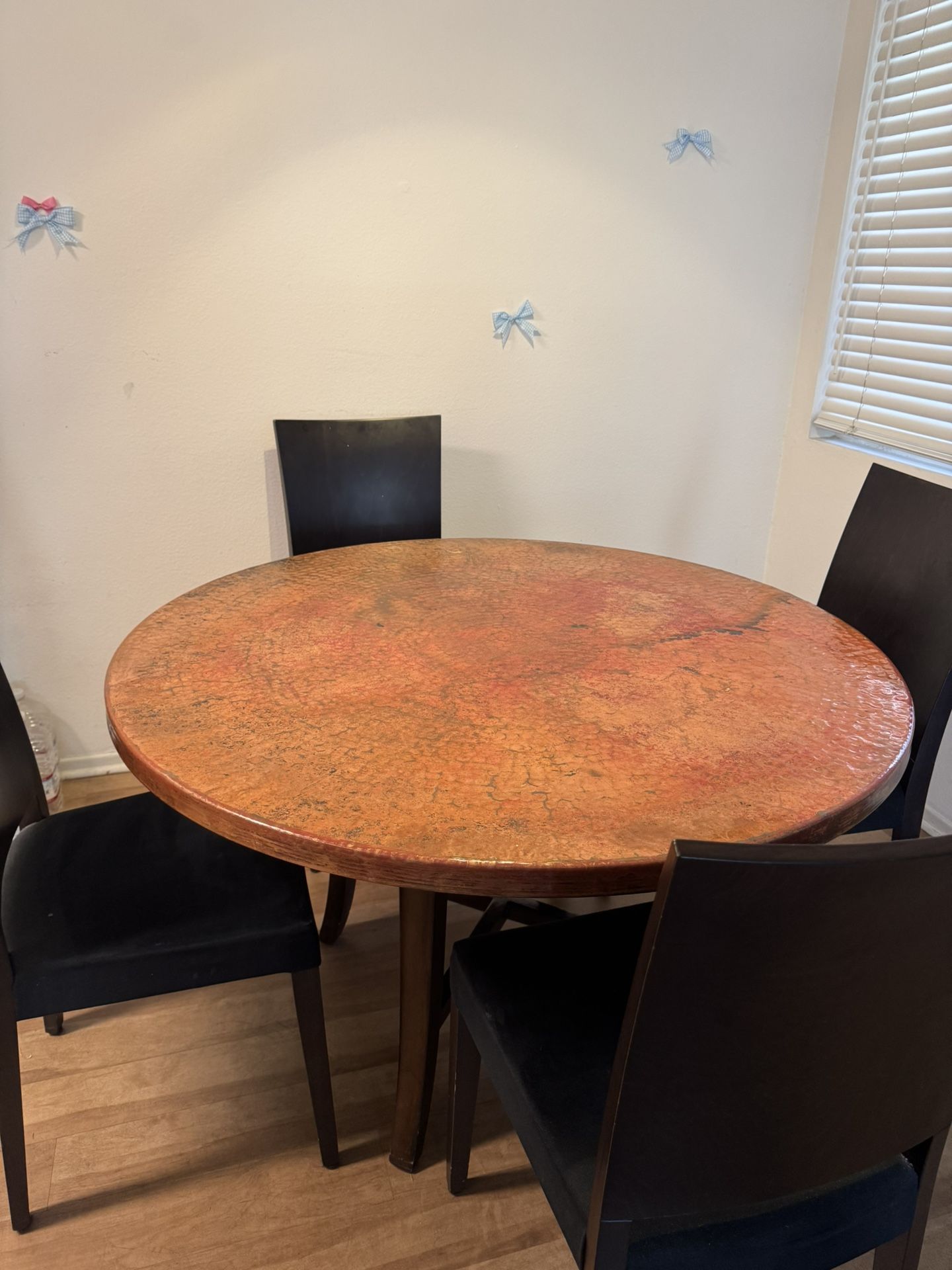 Copper and Wooden Dining Table
