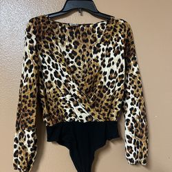 Cheetah Print Body Suit Medium 
