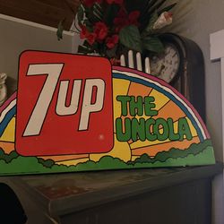 Vintage Original Flange 7up Sign
