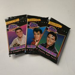 3 SEALED ELVIS PRESLEY WAX PACK TRADING CARDS