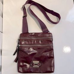 Franco Sarto Maroon Faux Leather Crossbody Bag