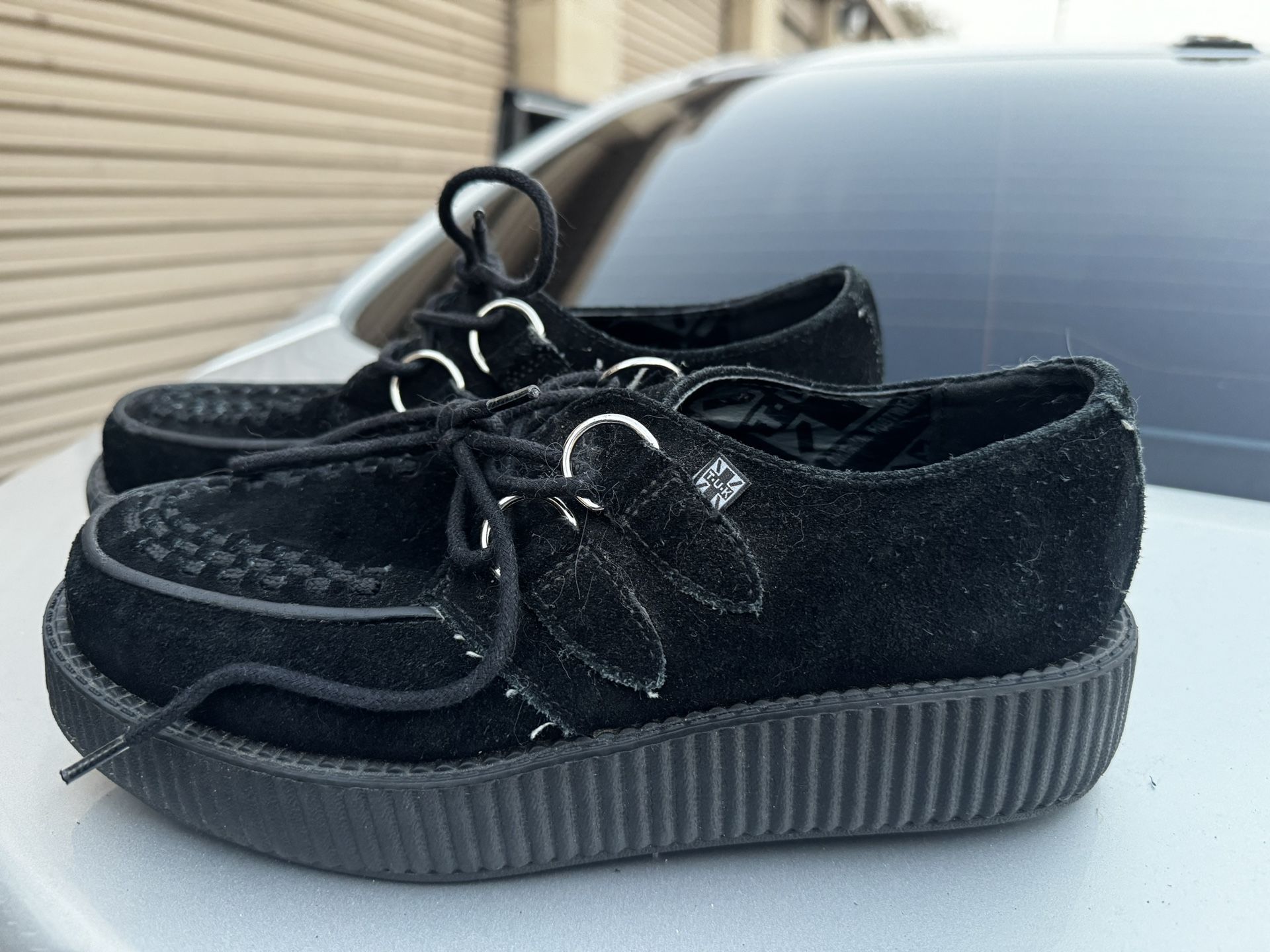 T.U.K Suede Black Creepers (size M6)