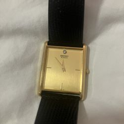 Vintage 24k Gold Plated Seiko w Diamond