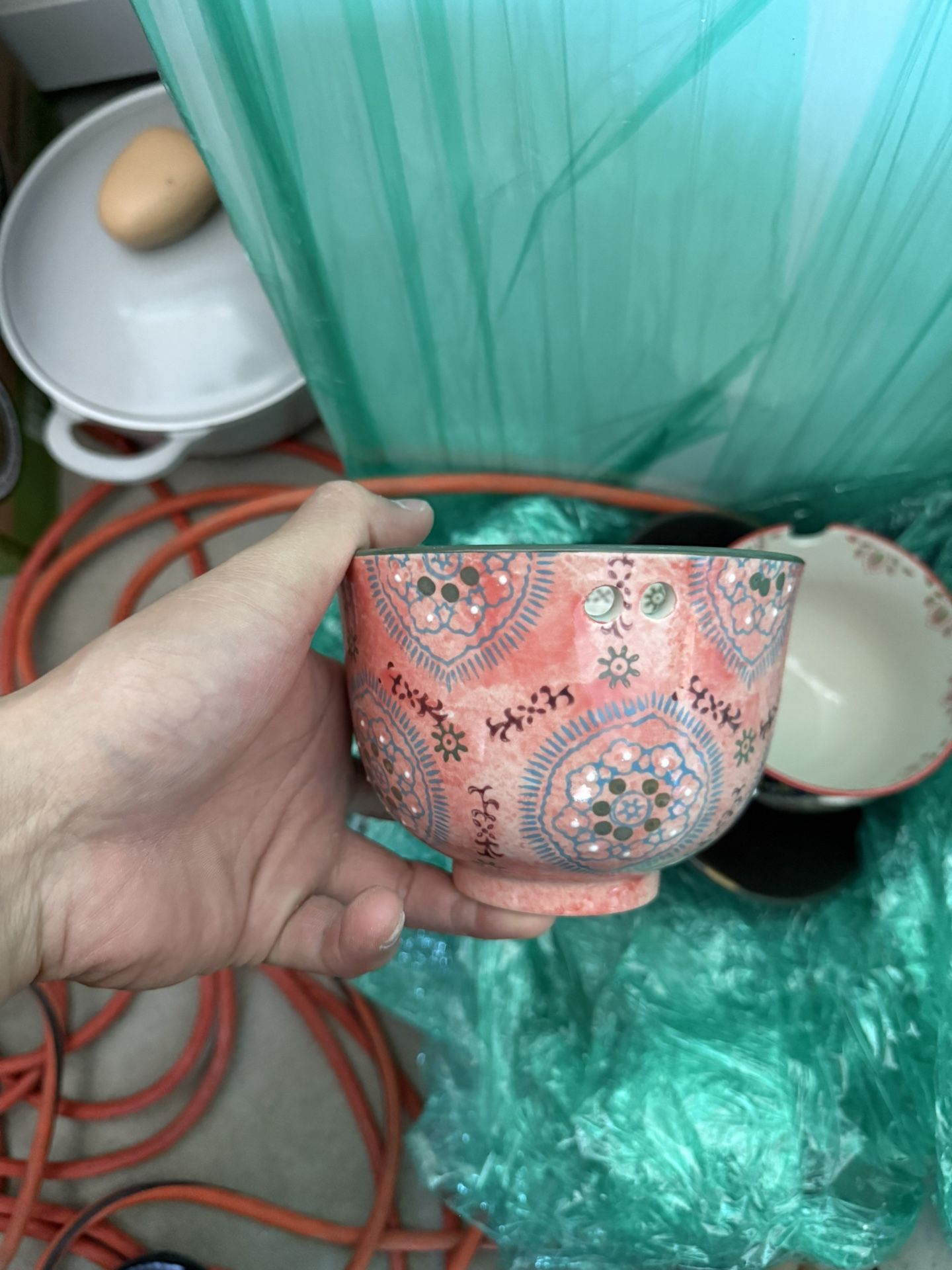 Fancy Ceramic Ramen Bowls With Holes For Chopstick And Black Ceramic Bowl