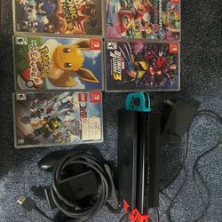 l Nintendo Switch Console Bundle + 6 Games (Great Condition)