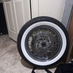 16 Inch Front Rim And With Rotor For Softail . Fits 3/4inch Bearing