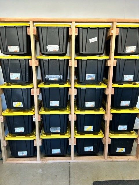 Custom Wooden Storage Bin Rack for 20 or 27-Gallon Totes