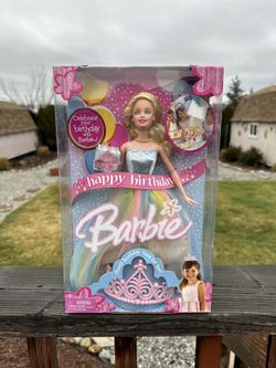 2005 Happy Birthday Blonde Barbie Doll With Pink Tiara NIB