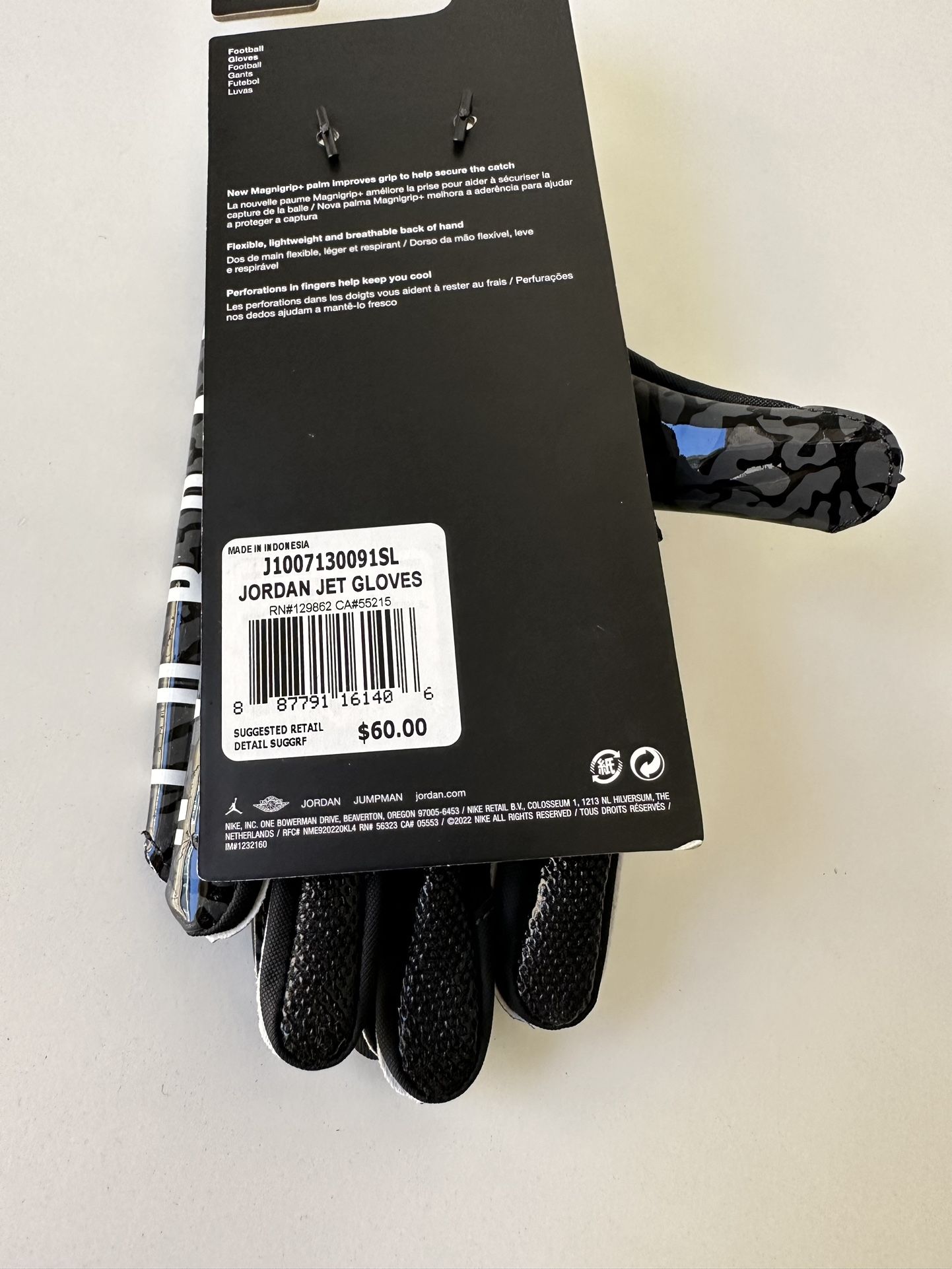 Nike Air Jordan Jet Football Gloves Size Small