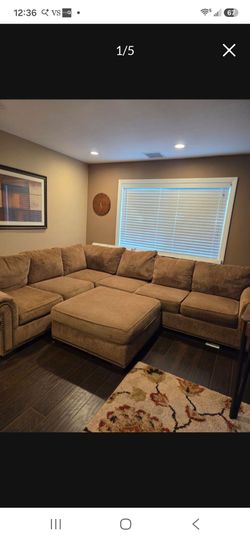 Large Sectional Sofa with Ottoman