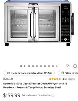 Gourmia 6-Slice Digital Toaster Oven Air Fryer