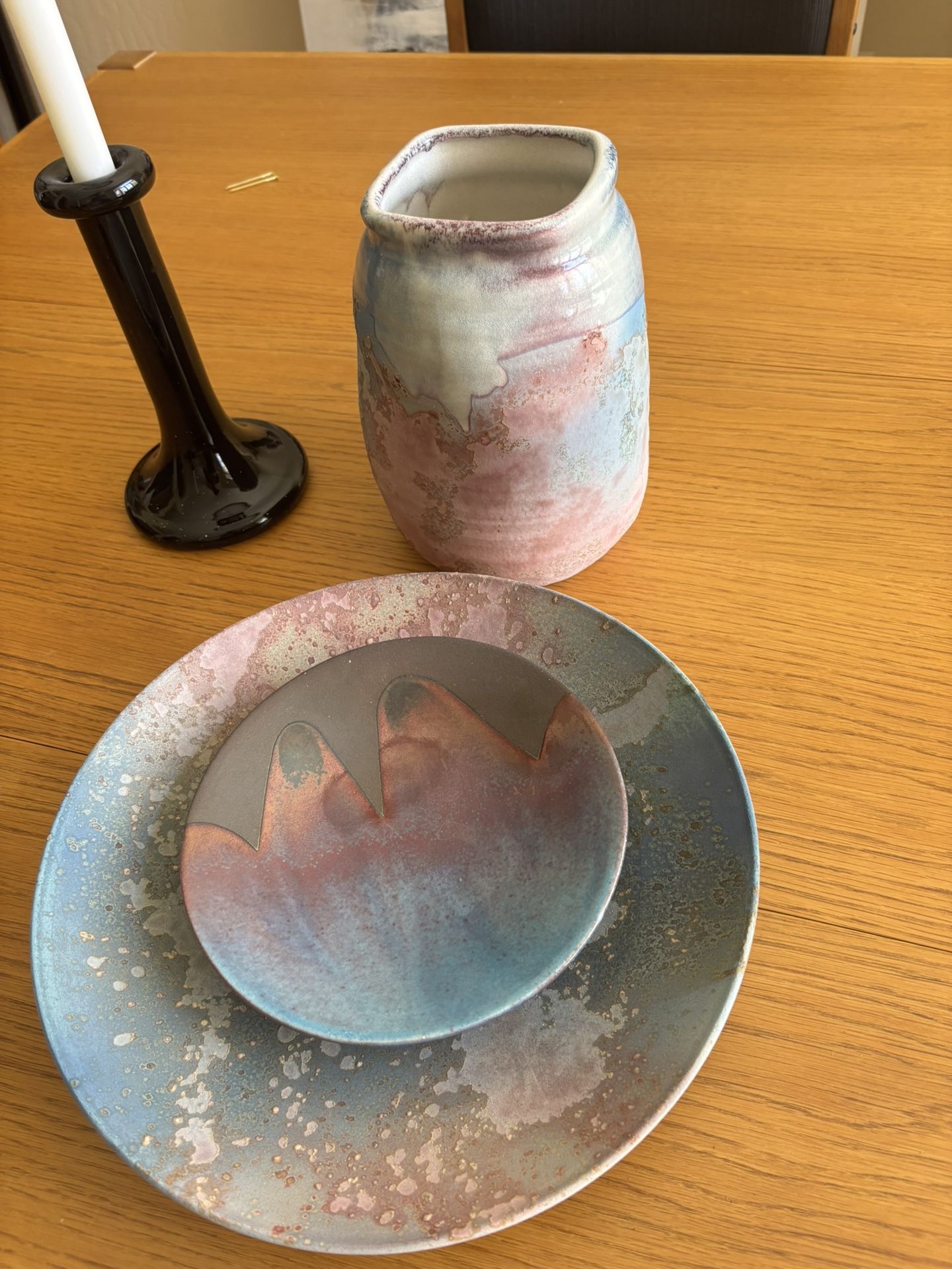 トニー・エヴァンス サイン入り 大型 楽焼 カリフォルニア セラミック Tony Evans Signed Ceramic Pottery