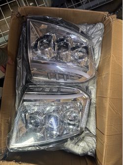 LA Zona Auto Parts 2007 to 2014 Cadillac Escalade ESV EXT Headlights LED DRL Luces Faros Foco Calaveras Chrome Cromado