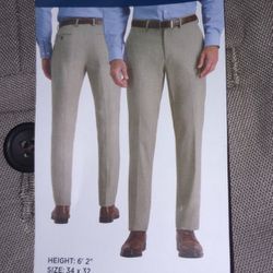 Haggar Men's 365 Flex Straight Fit Dress Pants 38x34