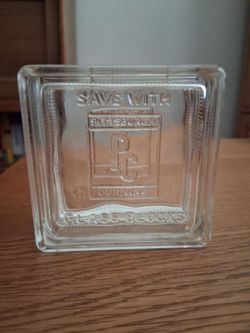 Vintage Pittsburgh Corning Miniature Glass Block Bank