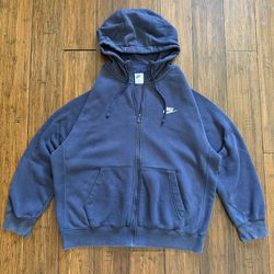 Nike Navy Blue Zip Up Hoodie Size L