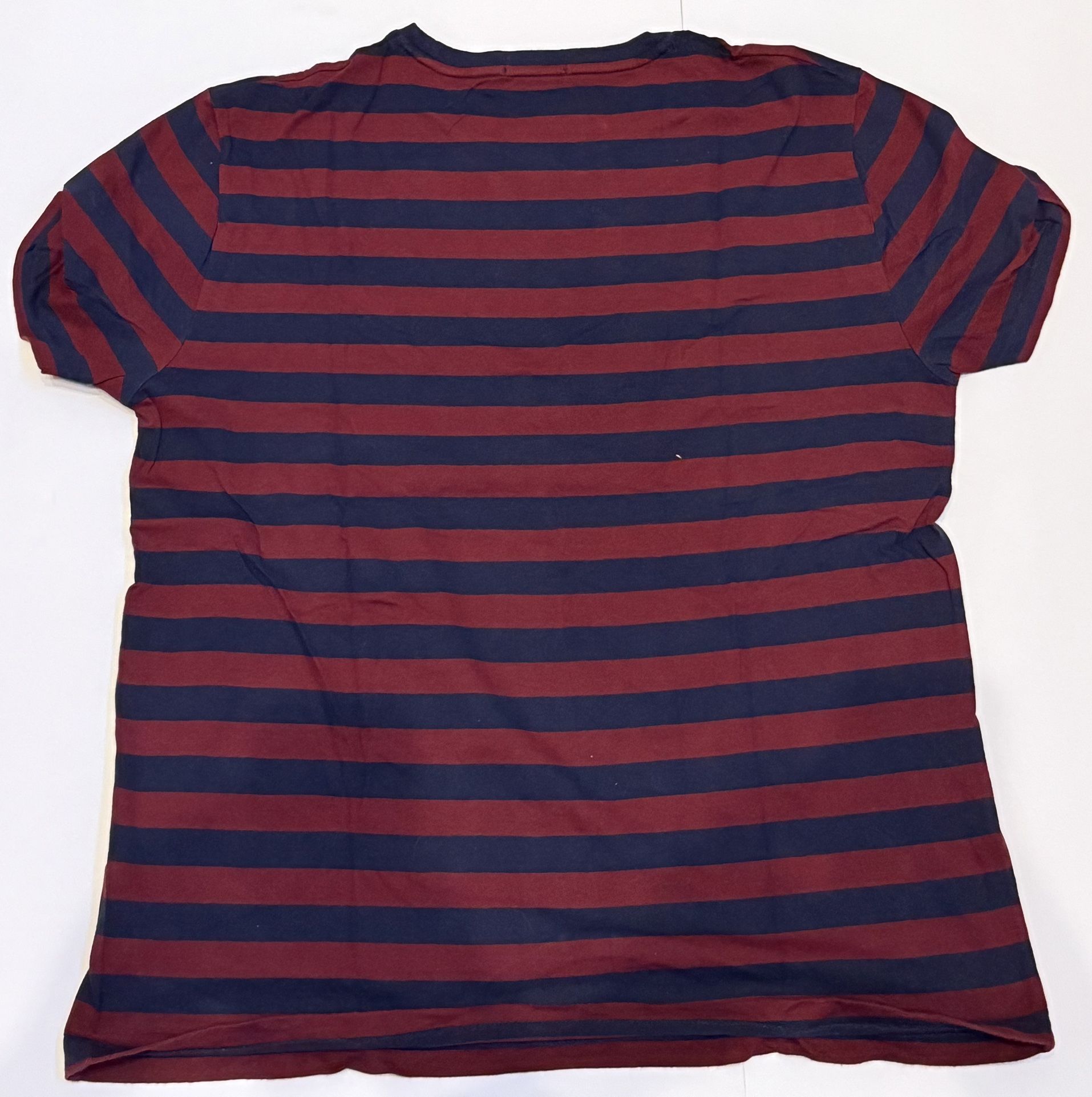 Polo Ralph Lauren Ringer T Shirt Mens L Large Blue Red Custom Slim Fit Striped