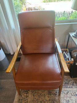 Brown leather recliner