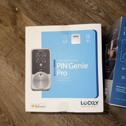 Lockly Pin Genie Pro Zeno Series Smart Deadbolt Apple Home Satin Nickel