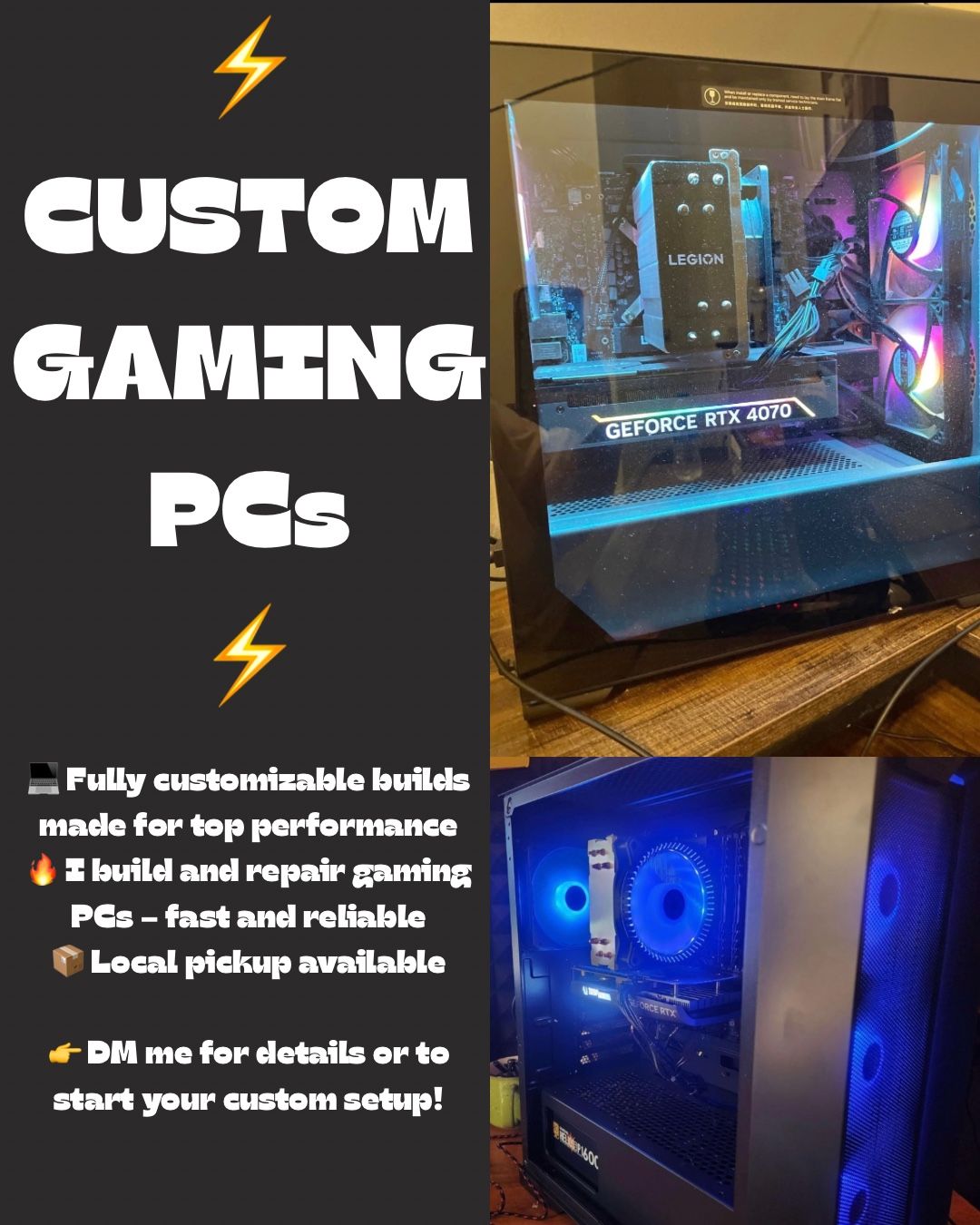 I BUILD CUSTOM GAMING PCS