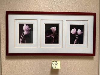 Triple Purple Floral Framed Wall Art