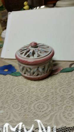 hand cut glass container