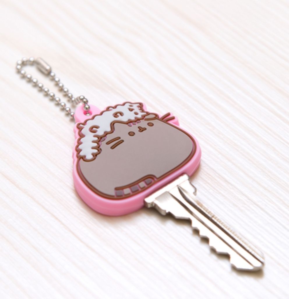 Retro Pusheen And Stormy Keychain Key Cap Key Identifier Ring Comes With 4 Additional Color Key Ring Identifiers