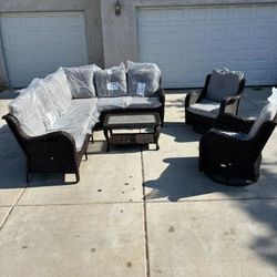Patio Sofa Set With Swivel Chairs Rocking Chairs Brand New Swivel Rocking Chair Set Patio Furniture 🚚🆕🚚