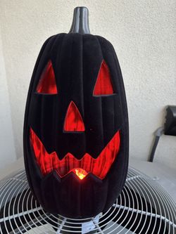 NEW X-Large Black Velvet Pumpkin With LED Lights/Sound