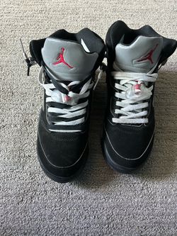 Air Jordan 5 Black Metallic Silver Sneakers