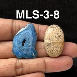 Multi-Stone Mix Shape Gemstone Cabochon-2Pc Lot-MLS-3-8