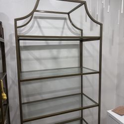 Gold & Glass Bookshelf / Display Shelf