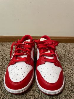 red and white dunks size 10.5
