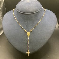 Gold Rosary Necklace 