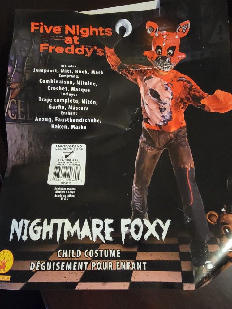 Nightmare Foxy Costume (mask and hook) by bschook5.