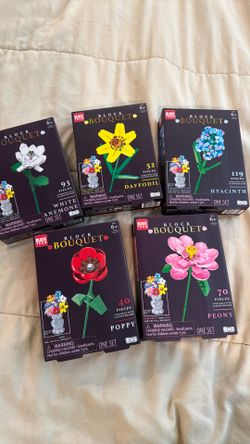 Block Bouquet Set of 5 Flowers