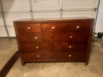 Large dresser, Mirror, Side Dresser, Queen bed frame & Two Plastic drawers