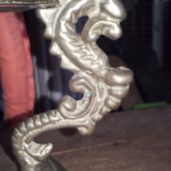 Vintage Large Brass Gazing Ball Stand, Pretty Brass Stand