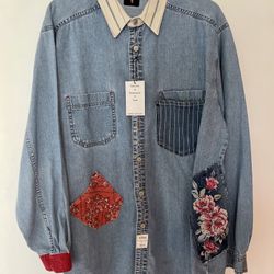 Repurposed Levi shirt, jacket size large
