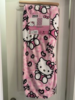 Hello Kitty Leopard Print Pink Blanket