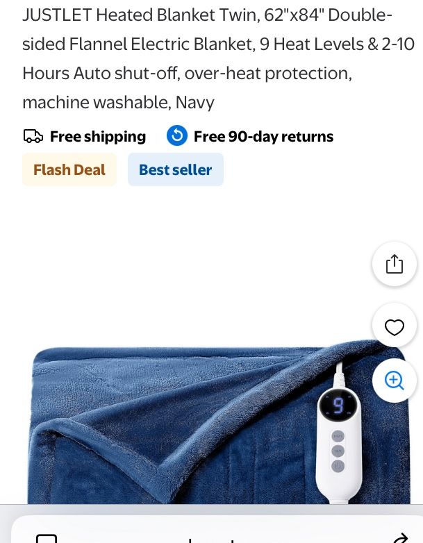 JUSTLET.. Heated throw blanket 