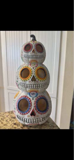 Martha Stewart style 3 stacked pumpkin Jack o lantern with LED and sound